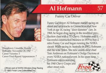 1993 Finish Line NHRA #57 Al Hofmann Back