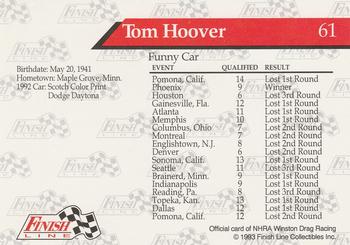 1993 Finish Line NHRA #61 Tom Hoover's Car Back