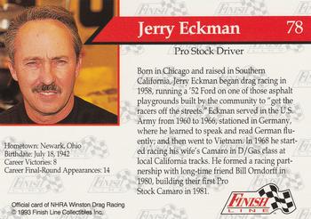 1993 Finish Line NHRA #78 Jerry Eckman Back