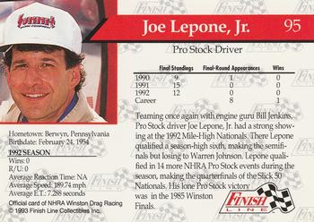 1993 Finish Line NHRA #95 Joe Lepone Jr. Back