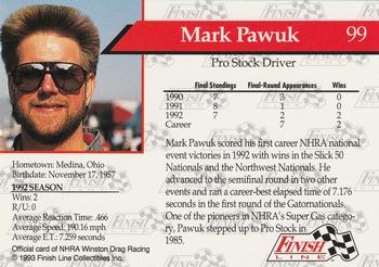 1993 Finish Line NHRA #99 Mark Pawuk Back