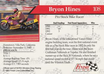 1993 Finish Line NHRA #108 Byron Hines Back