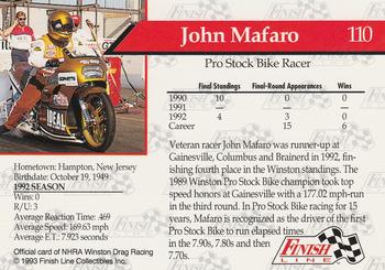 1993 Finish Line NHRA #110 John Mafaro Back