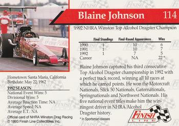 1993 Finish Line NHRA #114 Blaine Johnson Back