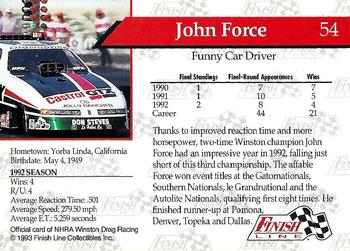 1993 Finish Line NHRA #54 John Force Back