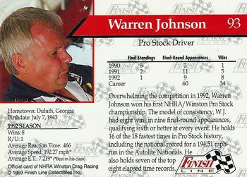 1993 Finish Line NHRA #93 Warren Johnson Back