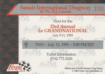 1993 Finish Line NHRA - Speedways #T-10 Saniar Int'l Dragway Back