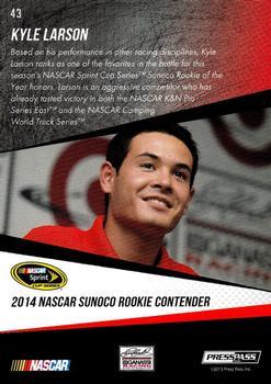 2014 Press Pass - Color Proofs Yellow #43 Kyle Larson Back