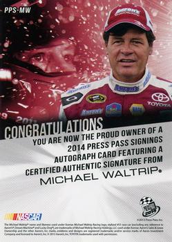 2014 Press Pass - Signings Silver #PPS-MW Michael Waltrip Back