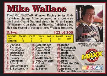 1992 Maxx (Black) #23 Mike Wallace Back