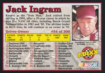 1992 Maxx (Black) #54 Jack Ingram Back