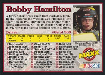 1992 Maxx (Black) #68 Bobby Hamilton Back