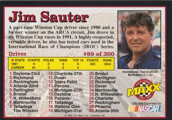 1992 Maxx (Black) #89 Jim Sauter Back