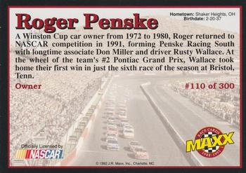 1992 Maxx (Black) #110 Roger Penske Back