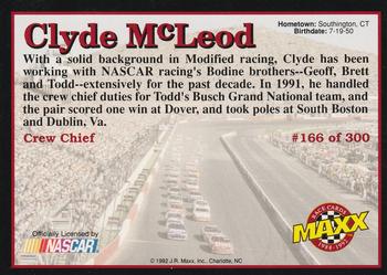 1992 Maxx (Black) #166 Clyde McLeod Back