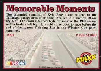 1992 Maxx (Black) #192 Kyle Petty's Car Back