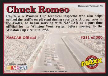 1992 Maxx (Black) #211 Chuck Romeo Back