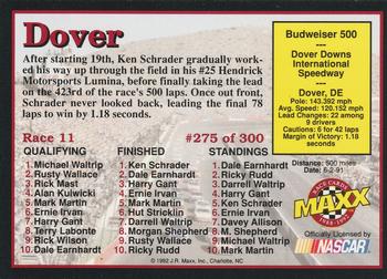 1992 Maxx (Black) #275 Ken Schrader Back