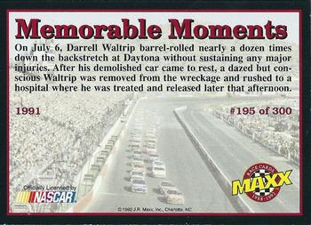 1992 Maxx (Black) #195 Darrell Waltrip's Car Back