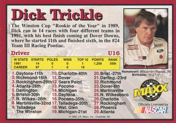 1992 Maxx Update (Red) #U16 Dick Trickle Back