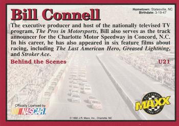 1992 Maxx Update (Red) #U21 Bill Connell Back