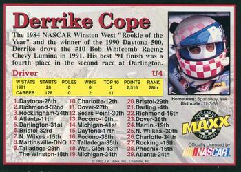 1992 Maxx Update (Black) #U4 Derrike Cope Back