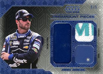 2014 Press Pass Five Star - Paramount Pieces Blue #PP-JJ Jimmie Johnson Front