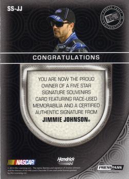 2014 Press Pass Five Star - Signature Souvenirs Melting #SS-JJ Jimmie Johnson Back