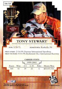 2003 Press Pass UMI Winston Cup Champions #14 Tony Stewart Back