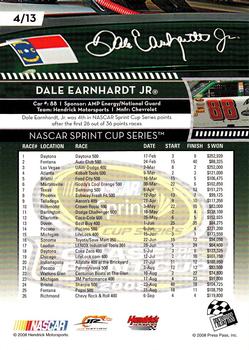 2008 Press Pass UMI Chase for the Sprint Cup #4 Dale Earnhardt Jr. Back