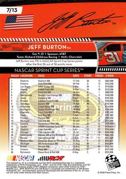2008 Press Pass UMI Chase for the Sprint Cup #7 Jeff Burton Back