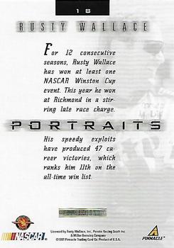 1997 Pinnacle Portraits #18 Rusty Wallace Back