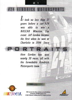1997 Pinnacle Portraits #21 #24 Hendrick Motorsports Back