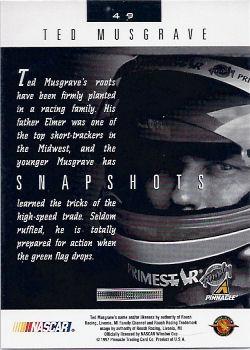1997 Pinnacle Portraits #49 Ted Musgrave Back