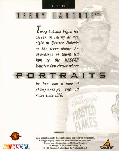 1997 Pinnacle Portraits - 8x10 #TL2 Terry Labonte Back