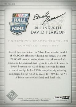 2014 Press Pass Total Memorabilia - Hall of Fame Plaques #HI 6 David Pearson Back
