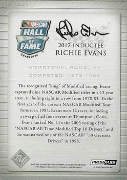 2014 Press Pass Total Memorabilia - Hall of Fame Plaques #HI 14 Richie Evans Back