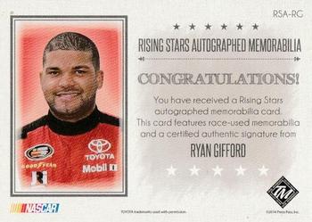 2014 Press Pass Total Memorabilia - Rising Stars Autographed Memorabilia Silver #RSA-RG Ryan Gifford Back