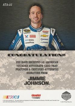 2014 Press Pass American Thunder - Autographs Blue #ATA-JJ Jimmie Johnson Back
