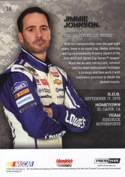 2014 Press Pass American Thunder - Color Proof Black #18 Jimmie Johnson Back