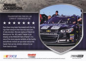 2014 Press Pass American Thunder - Color Proof Black #67 No. 48 Lowe's Chevrolet SS Back