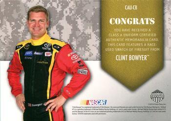 2014 Press Pass American Thunder - Class A Uniforms Red #CAU-CB Clint Bowyer Back