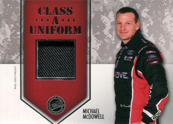 2014 Press Pass American Thunder - Class A Uniforms Silver #CAU-MM Michael McDowell Front