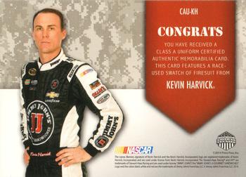 2014 Press Pass American Thunder - Class A Uniforms Silver #CAU-KH Kevin Harvick Back
