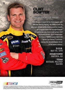 2014 Press Pass American Thunder - Color Proof Yellow #8 Clint Bowyer Back