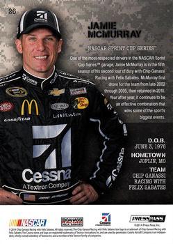 2014 Press Pass American Thunder - Color Proof Yellow #26 Jamie McMurray Back