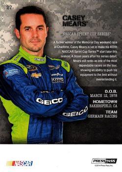 2014 Press Pass American Thunder - Color Proof Yellow #27 Casey Mears Back