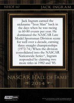 2014 Press Pass American Thunder - NASCAR Hall of Fame Holofoil #NHOF 167 Jack Ingram Back