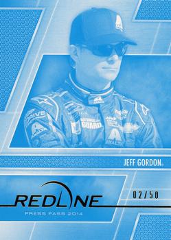 2014 Press Pass Redline - Color Proof Cyan #22 Jeff Gordon Front