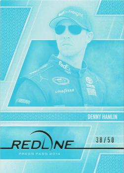 2014 Press Pass Redline - Color Proof Cyan #24 Denny Hamlin Front
